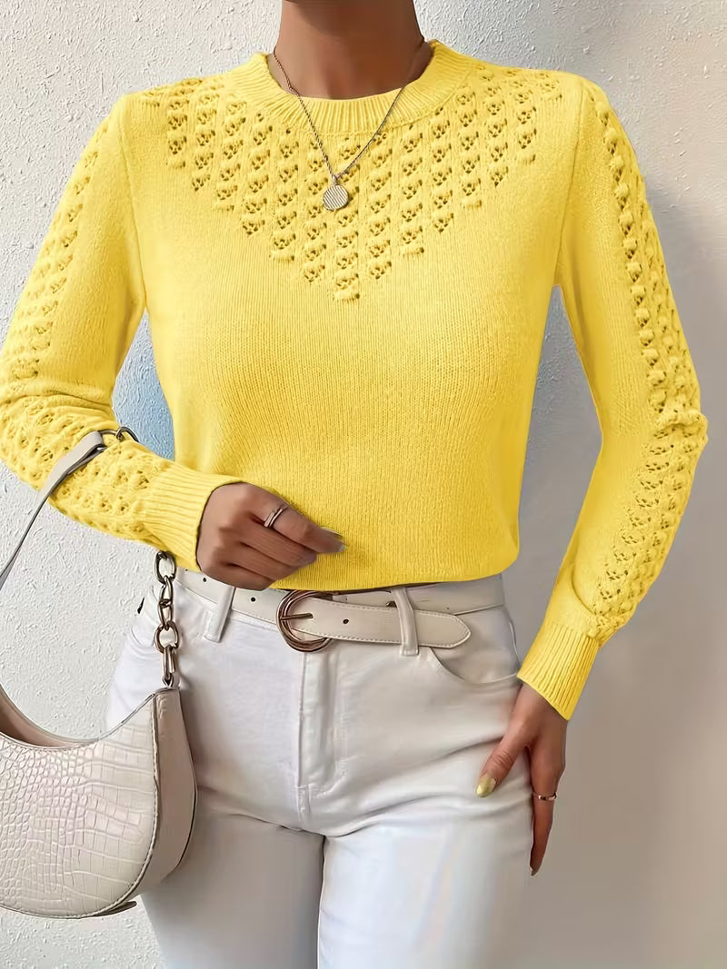 Pull à Manches Longues avec Détails en Dentelle pour Femme | Idéal pour un Usage Quotidien
