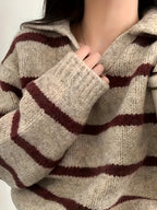 Pull Rayé À Coupe Droite Pour Femme | Idéal Pour Usage Quotidien