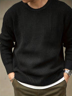 Pull À Texture Gaufrée Avec Col Rond Pour Homme | Idéal Pour Le Quotidien