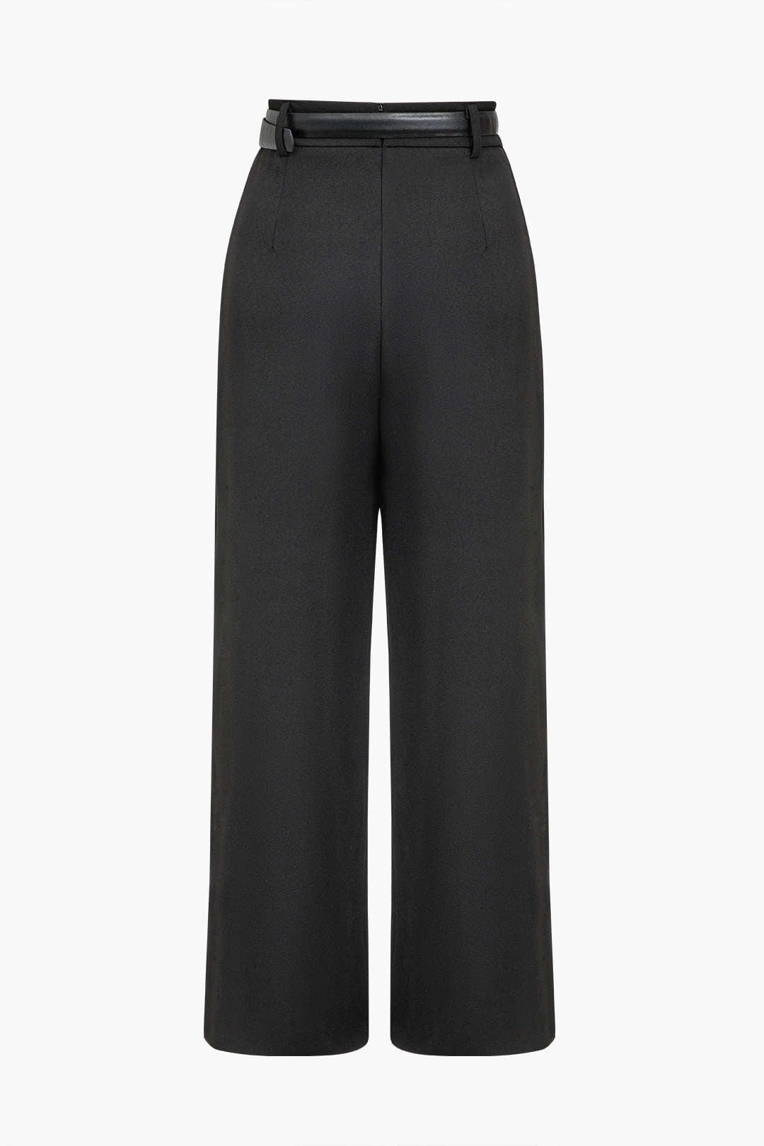 Pantalon Taille Haute À Ceinture Croisée Avec Jambe Large Pour Femmes | Idéal Pour Un Usage Quotidien
