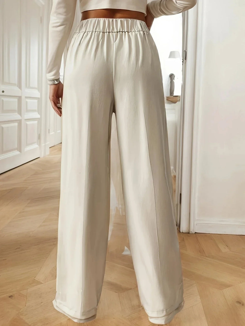 Pantalon Droit pour Femme avec Ceinture Élastique | Idéal pour le Quotidien et les Sorties