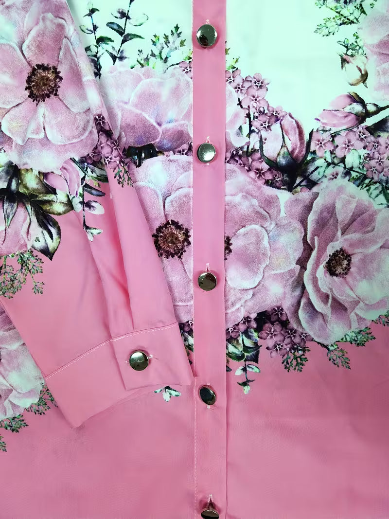 Chemise à Imprimé Floral Avec Fermeture Boutonnée Pour Femmes | Idéale Pour Toutes Saisons