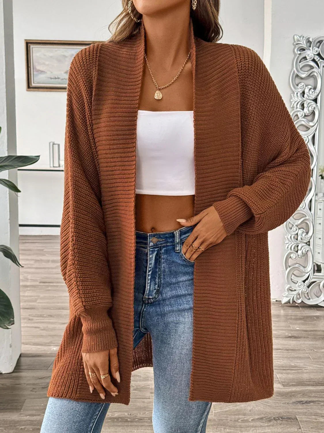 Cardigan Long En Maille Pour Femmes | Idéal Pour Superposition En Mi-Saison