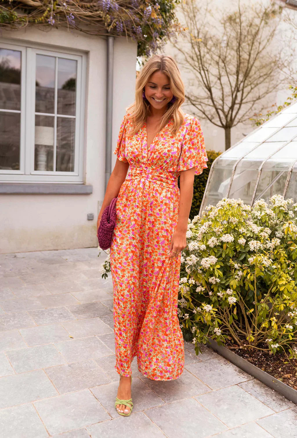 Robe Longue Femme | Imprimé Fleuri Coloré | Taille Marquée & Coupe Fluide Été