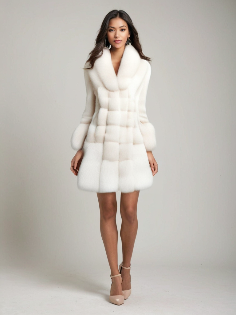 Manteau d’Hiver Long avec Col Contrasté pour Femmes | Idéal pour la Saison Froide