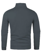Pull Pour Homme Avec Col Zippé Et Motif Côtelé Pour Adulte | Idéal Pour Usage Quotidien Et Polyvalent
