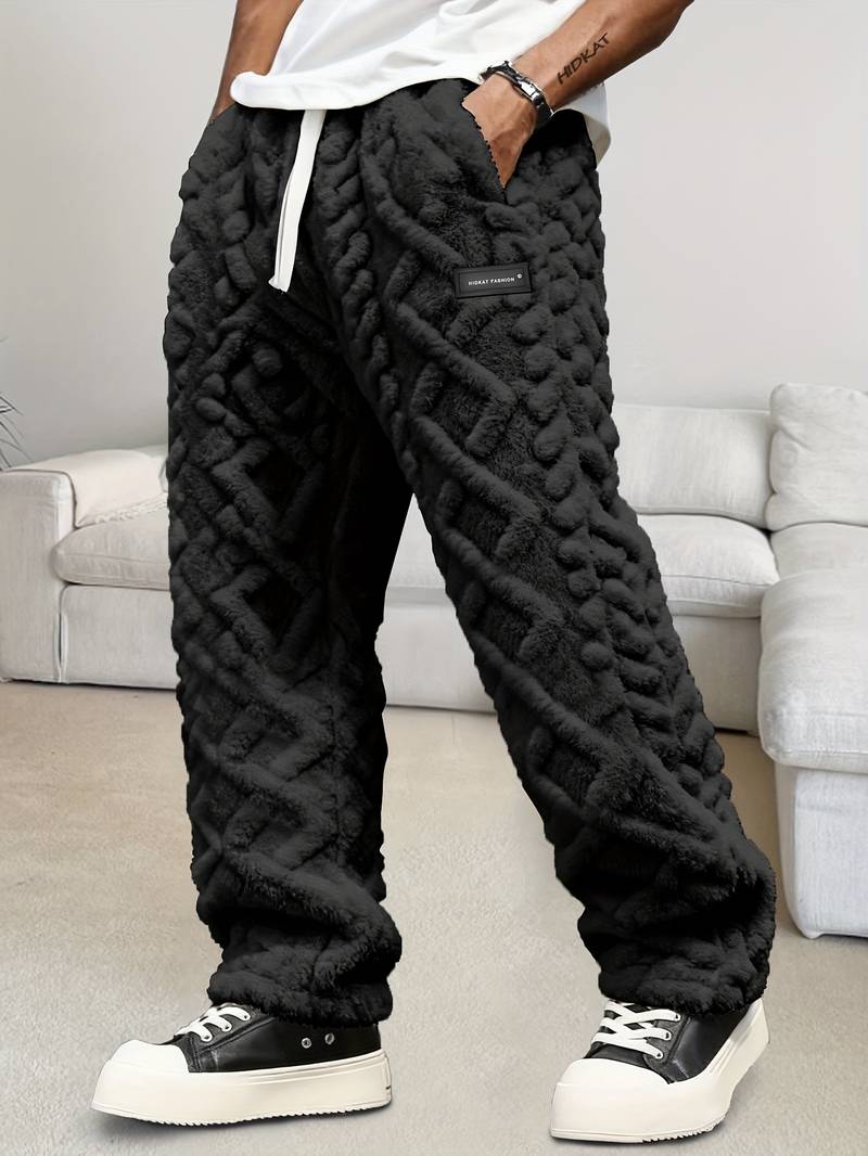 Pantalon à Motif Géométrique avec Taille Élastiquée pour Homme | Idéal pour les Loisirs