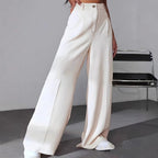 Pantalon Tailleur À Jambe Large Avec Taille Haute Pour Femme | Idéal Pour Usage Professionnel Et Quotidien
