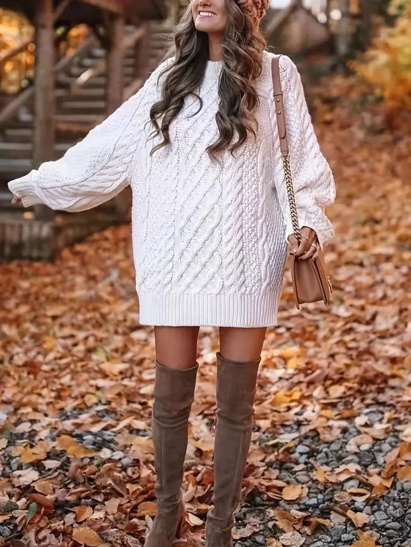 Robe Pull Avec Maille Torsadée Pour Femmes | Idéale Pour Un Usage Quotidien