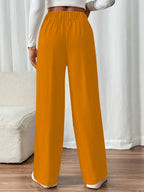 Pantalon Large À Taille Élastique Avec Poches Latérales Pour Femme | Idéal Pour Usage Quotidien