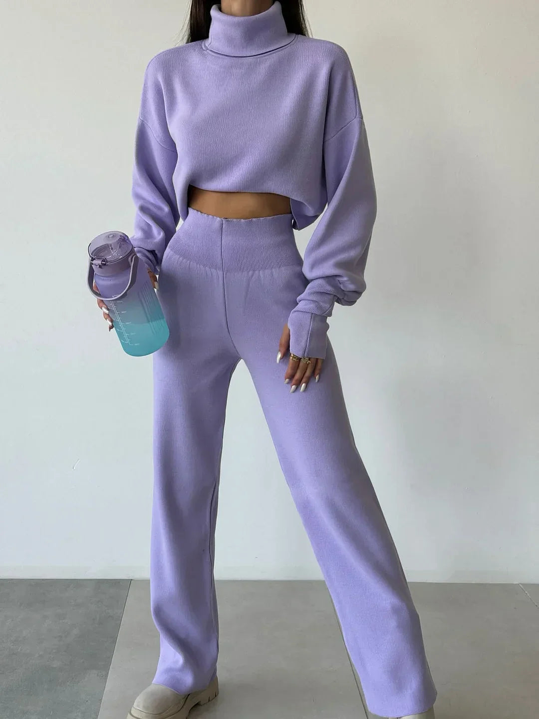Ensemble Deux Pièces Avec Haut À Manches Longues Et Pantalon Pour Femmes | Idéal Pour Usage Quotidien Et Loisirs