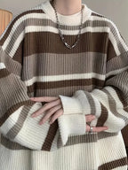 Pull À Col Rond avec Détails Vintage pour Homme | Idéal pour L’Automne Et L’Hiver