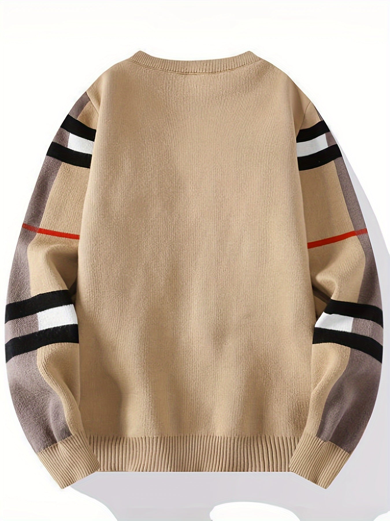 Pull À Manches Longues Avec Motif Rayé Sur Les Manches Pour Hommes | Idéal Pour Un Usage Quotidien