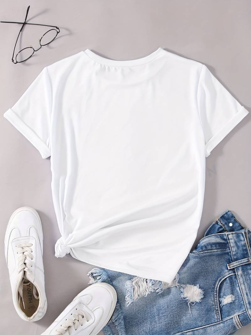 T-Shirt à Coupe Ample avec Motif de Cœurs Multicolores pour Femme | Idéal pour un Usage Quotidien