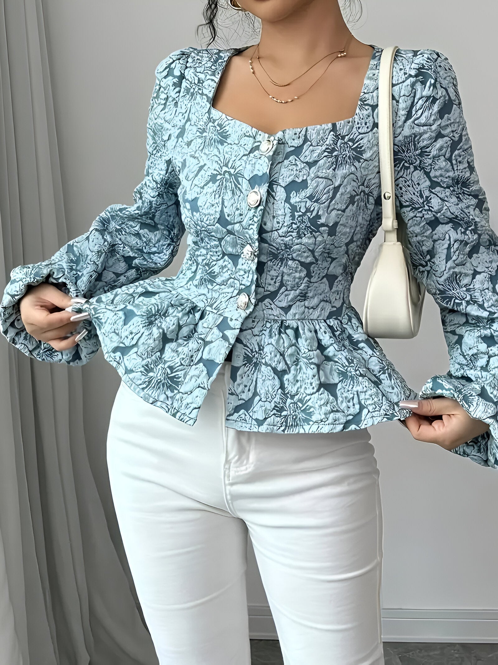 Blouse À Encolure Cœur Avec Manches Longues Pour Femme | Idéale Pour Le Quotidien