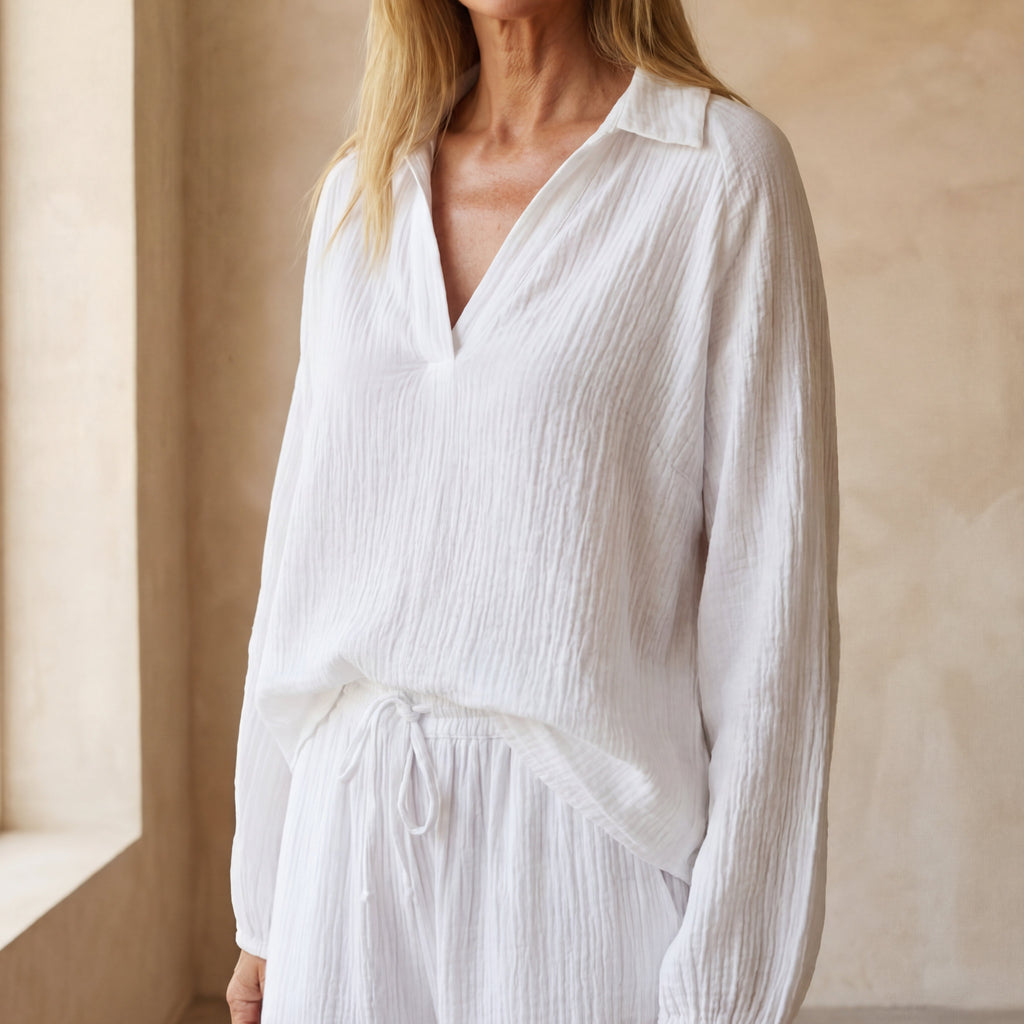 Ensemble 2 Pièces Avec Haut Manches Longues Et Pantalon Droit Pour Femme | Idéal Pour La Mi-Saison Et Un Usage Quotidien
