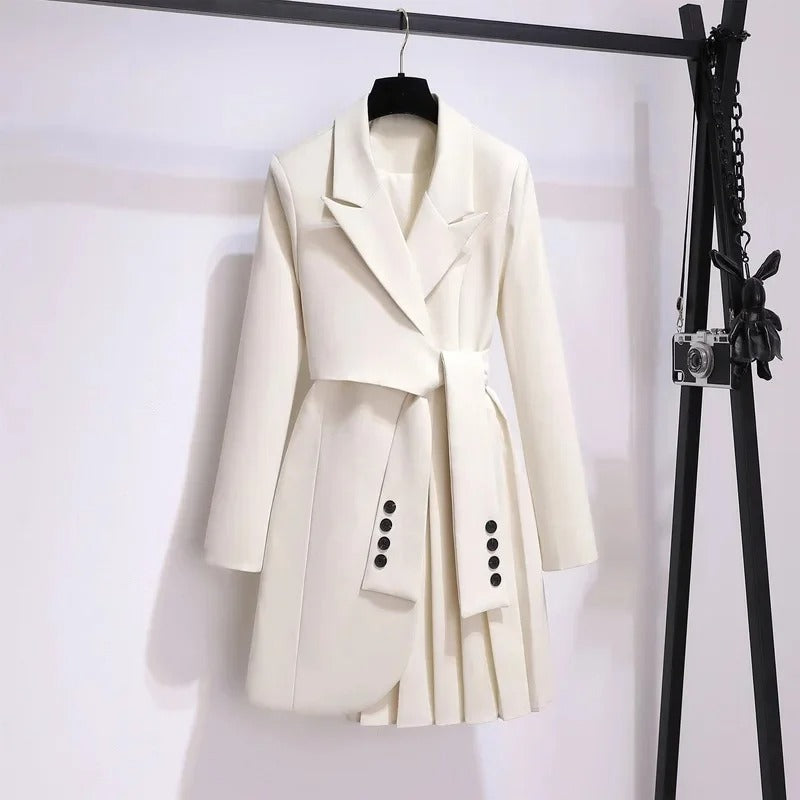 Manteau Ceinturé Avec Col À Revers Pour Femmes | Idéal Pour Le Travail Et Les Occasions En Soirée