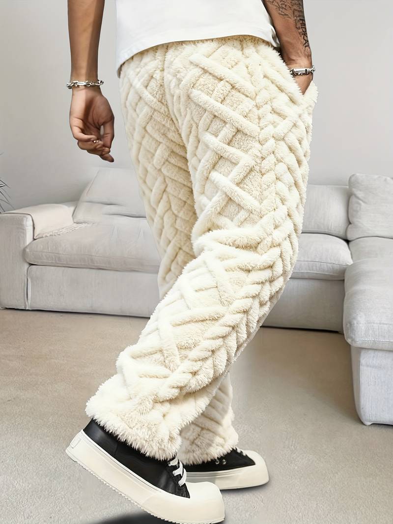 Pantalon à Motif Géométrique avec Taille Élastiquée pour Homme | Idéal pour les Loisirs