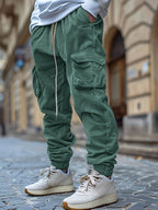 Pantalon Jogger Avec Poches Cargo Et Taille Élastique Pour Hommes | Idéal Pour Les Tenues Décontractées