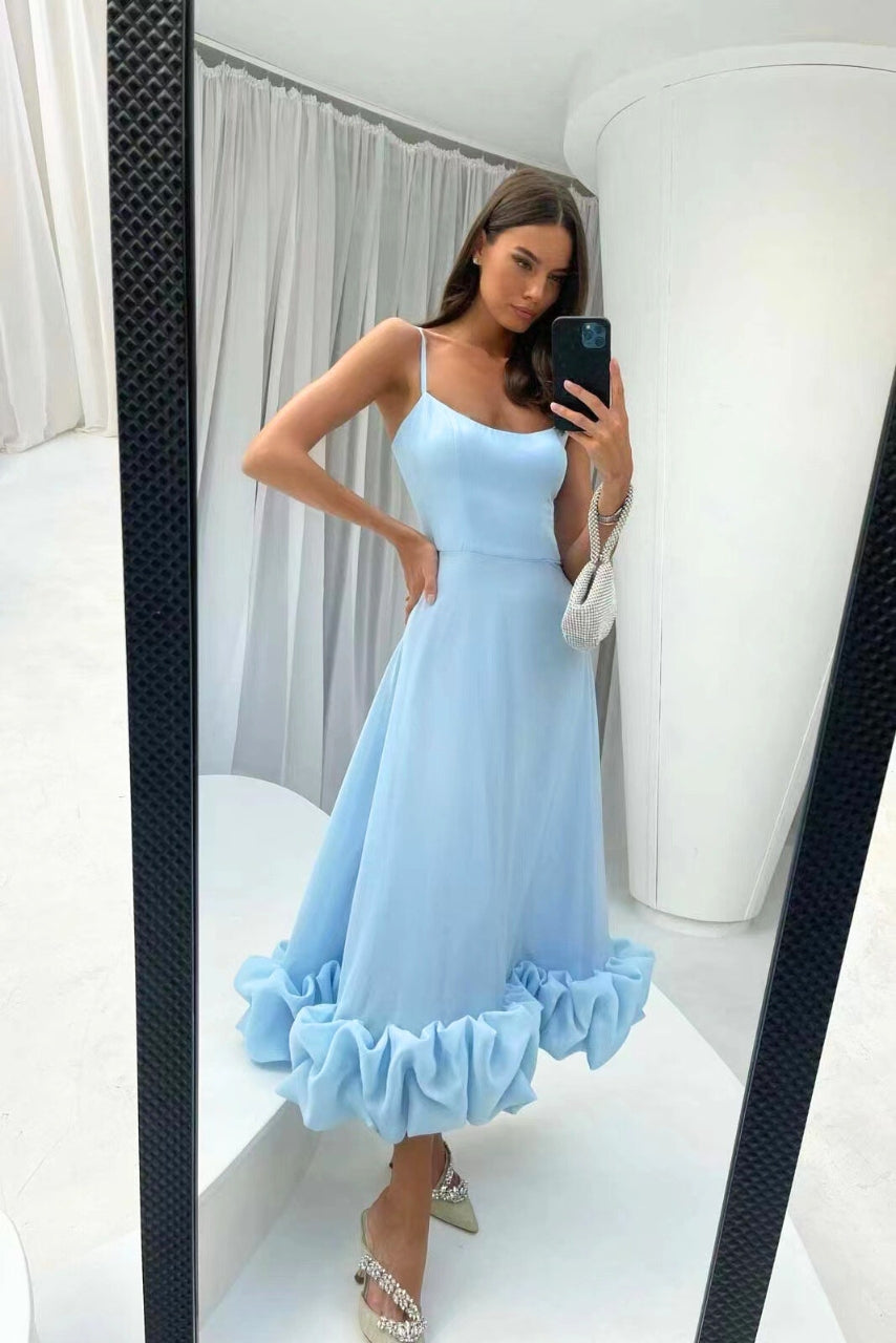 Robe Midi à Ourlet Volanté pour Femme avec Coupe Fluide pour Été | Idéale pour Usage Quotidien et Activités Estivales