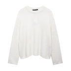 Pull Uni à Col Rond avec Coupe Ample pour Femme | Idéal pour Usage Quotidien
