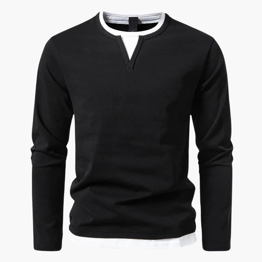 Chemise À Manches Longues Avec Détail Superposé Pour Homme | Idéal Pour Usage Quotidien