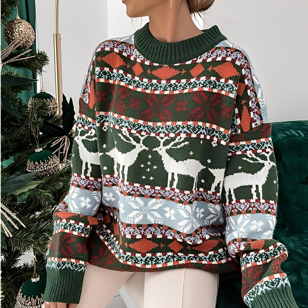 Pull de Noël avec Motif Saisonniers pour Femme | Idéal pour Occasions Hivernales