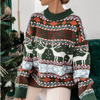 Pull de Noël avec Motif Saisonniers pour Femme | Idéal pour Occasions Hivernales