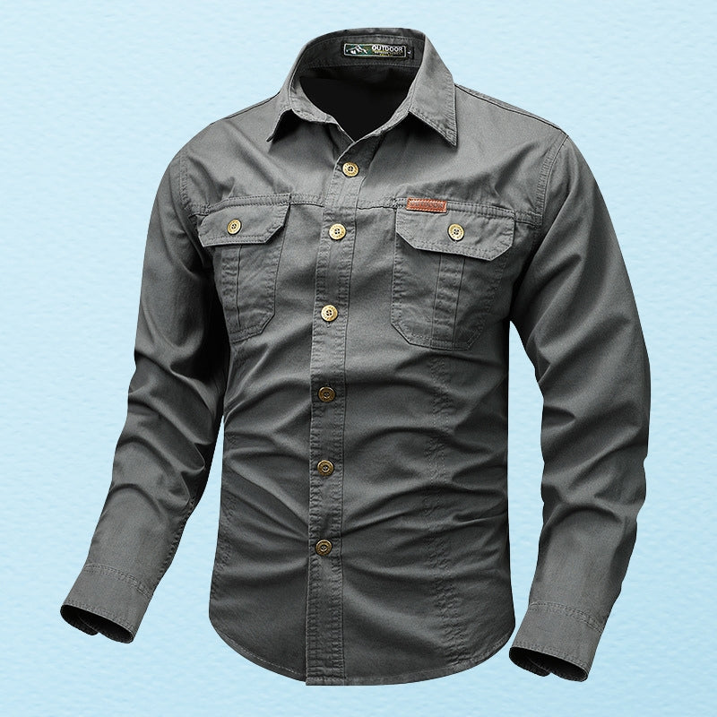 Chemise à Manches Longues avec Poches Poitrine pour Homme | Idéal pour Usage Quotidien et Activités