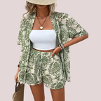 Ensemble Deux Pièces avec Blouse Ample et Short pour Femme | Idéal pour l'Été Décontracté