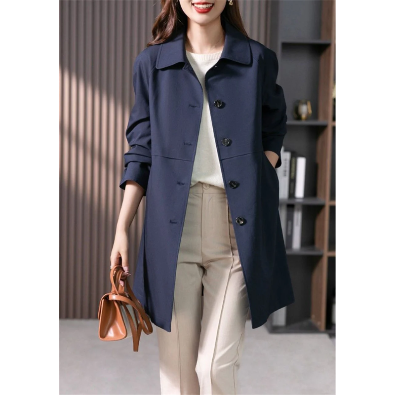 Trench Coat Mi-Long Avec Coupe Décontractée Pour Femmes | Idéal Pour Le Printemps Et L’Automne