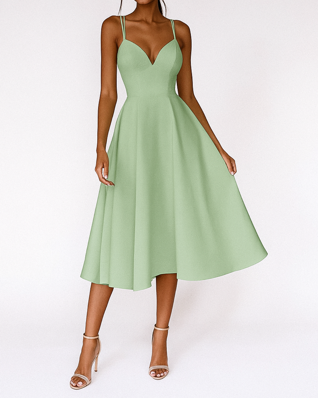 Robe Midi à Bretelles pour Femme | Idéale pour les Mariages et les Événements Formels