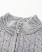 Pull pour Homme avec Col Zippé et Motif en Torsades | Idéal pour l’Hiver