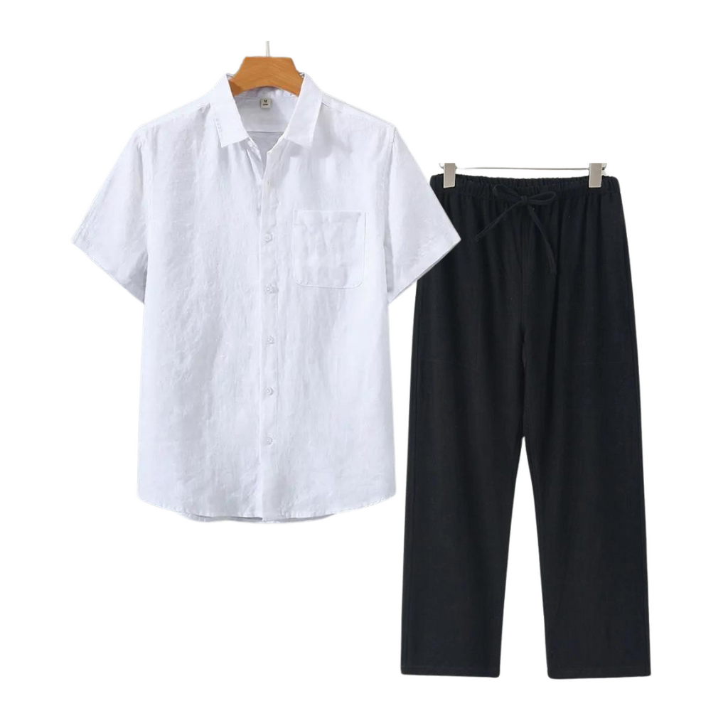 Ensemble Avec Chemise Et Pantalon Droit Pour Hommes | Idéal Pour L’Été