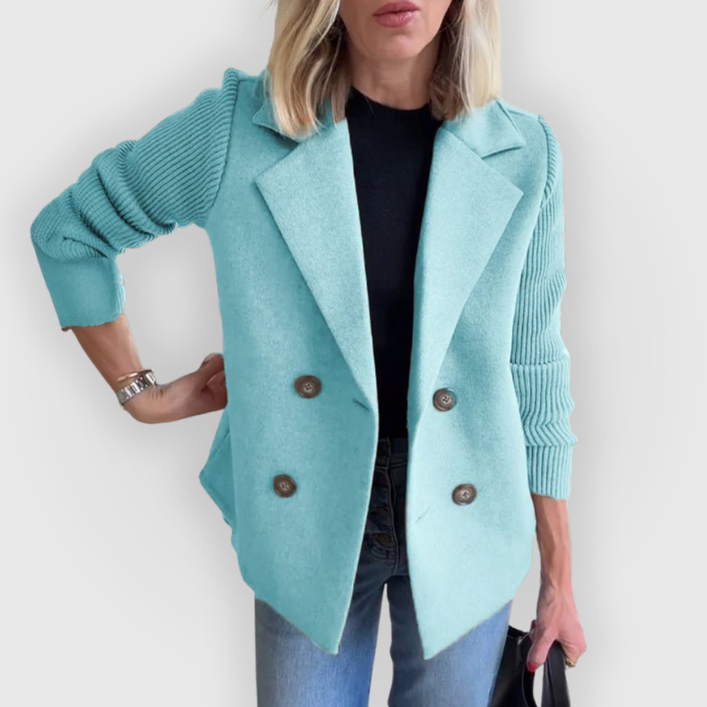 Blazer Femme Avec Manches En Maille | Idéal Pour Bureau Et Loisirs