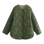 Veste Matelassée À Col Rond avec Poches pour Femme | Idéale pour La Saison Automne-Hiver
