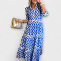 Robe Midi à Motif Chaîne pour Femme | Idéale pour Occasions Quotidiennes et Semi-Formelles