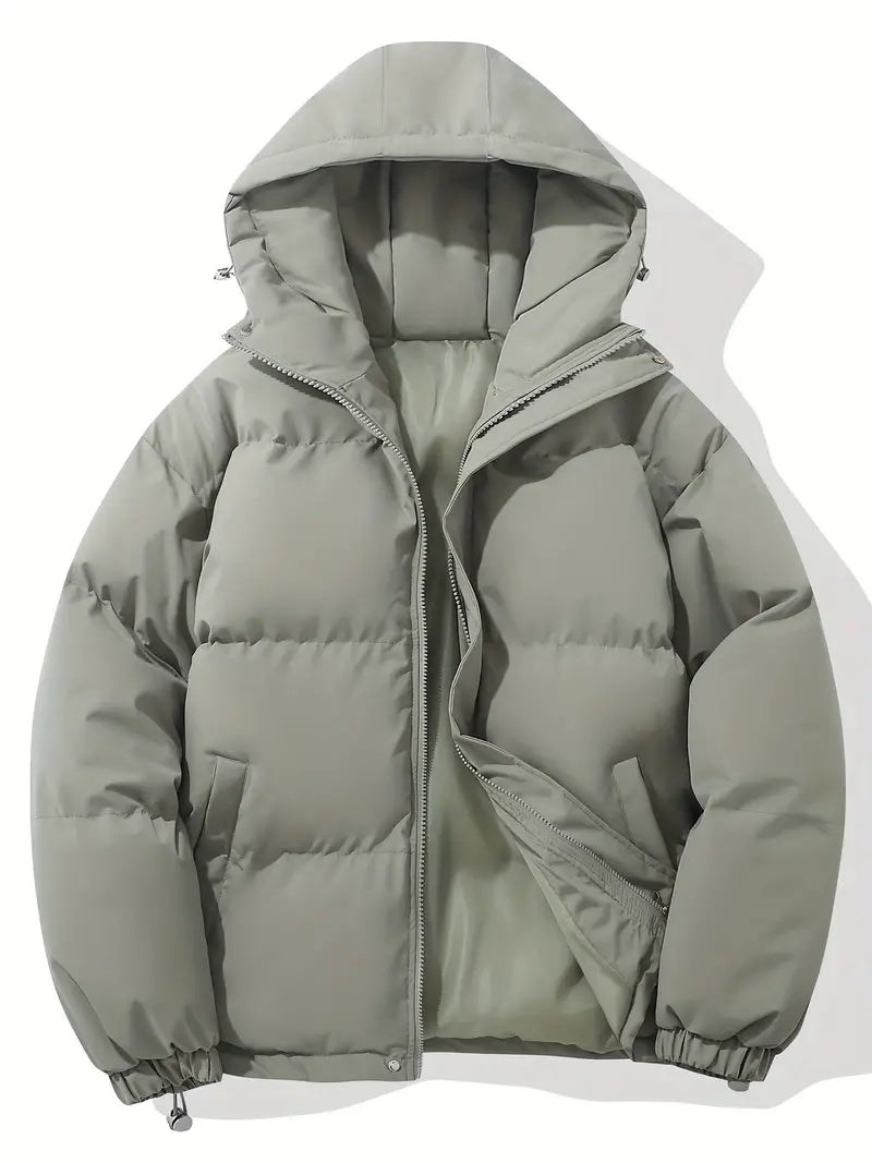 Manteau Matelassé à Capuche pour Homme avec Fermeture Éclair | Idéal pour l’Automne et l’Hiver