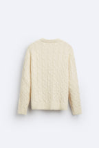 Pull pour Homme avec Motif en Torsades et Col Rond | Idéal pour les Journées Fraîches