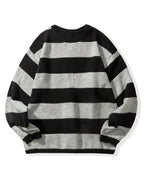 Pull Rayé à Col Rond avec Style Rétro pour Homme | Idéal pour le Quotidien et les Sorties