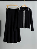 Ensemble Deux Pièces Cardigan Et Jupe Pour Femme | Idéal Pour Usage Quotidien Et Saisonnier