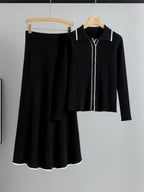 Ensemble Deux Pièces Cardigan Et Jupe Pour Femme | Idéal Pour Usage Quotidien Et Saisonnier