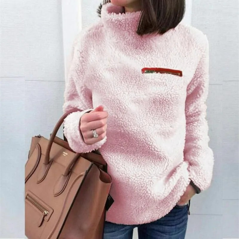 Pull À Manches Longues Avec Col Montant Et Coupe Ample Pour Femmes | Idéal Pour Saison Hivernale