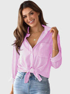 Chemise À Col Avec Motif Rayé Pour Femme | Idéale Pour Usage Quotidien Et Professionnel