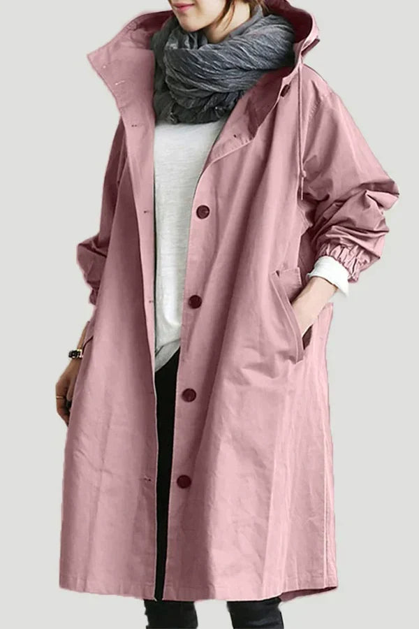 Imperméable Long avec Capuche pour Femme | Idéal pour les Jours de Pluie