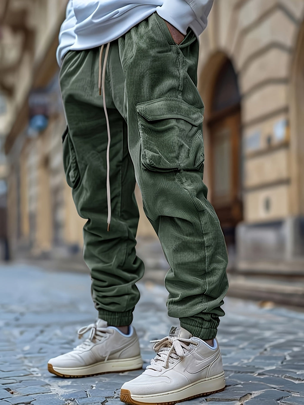 Pantalon Jogger Avec Poches Cargo Et Taille Élastique Pour Hommes | Idéal Pour Les Tenues Décontractées