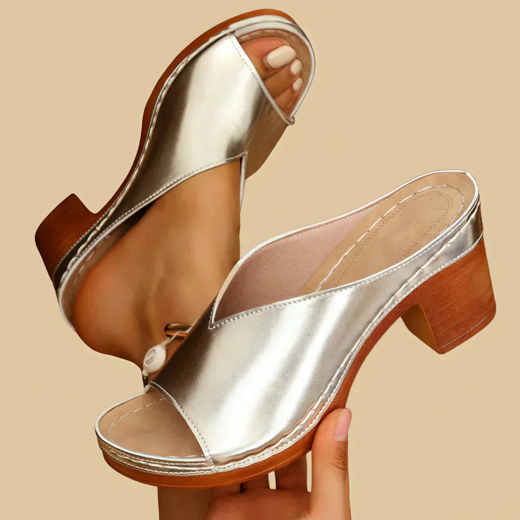 Sandales À Talon Bloc Avec Bout Ouvert Pour Femmes | Idéal Pour Les Occasions Estivales