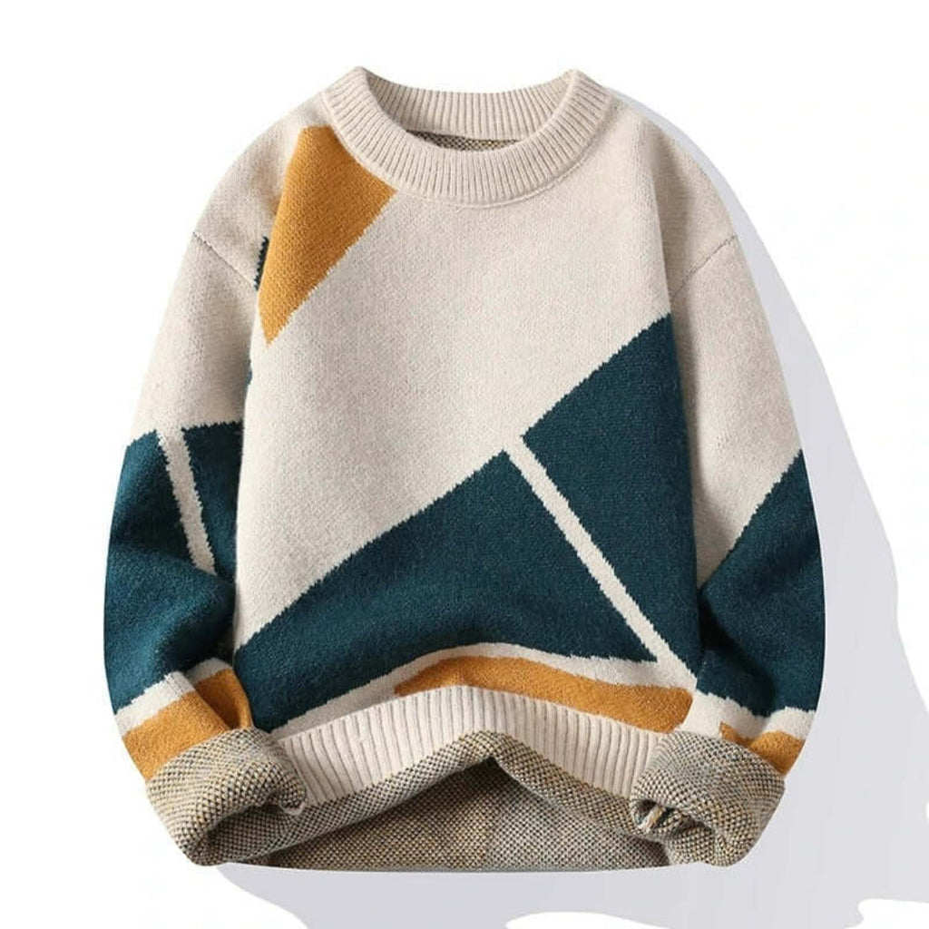 Pull-Over Homme à Motif Géométrique pour Usage Quotidien | Idéal pour Diverses Occasions