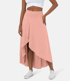 Jupe Midi À Taille Haute Avec Ourlet Froncé Pour Femme | Idéale Pour Usage Quotidien