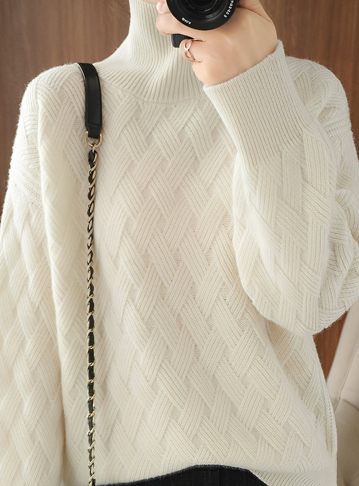 Pull à Col Roulé Structuré pour Femme | Idéal pour Usage Quotidien